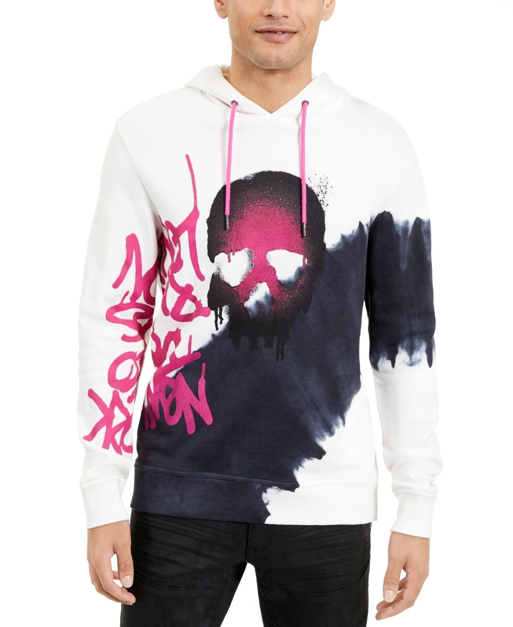 INC International Concepts Men's Graffiti Skull Hoodie Black Size Large