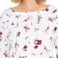 Charter Club Women's Printed Pima Cotton Top White Size Petite Medium