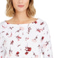 Charter Club Women's Printed Pima Cotton Top White Size Petite Small