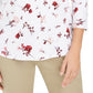Charter Club Women's Printed Pima Cotton Top White Size Petite Small