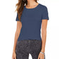 Style & Co Women's Scoop-Neck T-Shirt Blue Size Medium