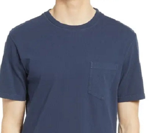 Sun + Stone Men's Blake Heathered Pocket T-Shirt  Navy Size Large