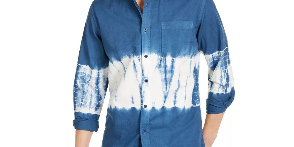 Sun + Stone Men's Horizon Tie Dye Shirt Navy Size Large