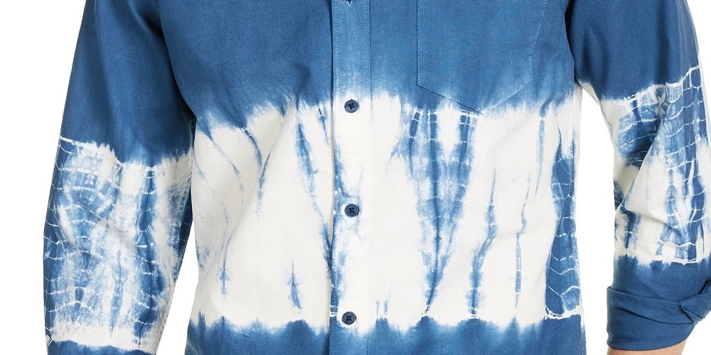 Sun + Stone Men's Horizon Tie Dye Shirt Navy Size X-Large