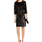 INC International Concepts Women's Petite Sequinned Velvet Sheath Dress Black Size Medium