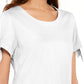 Karen Scott Women's Tie-Sleeve T-Shirt White Size X-Large