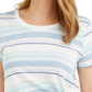 Style & Co Women's Striped Tie Side Top Blue Size Small