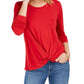 Style & Co Women's Twist-Front Top Red Size XX Large