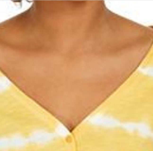 Style & Co Women's Tie Dye Tie Front Top Gold Size Large