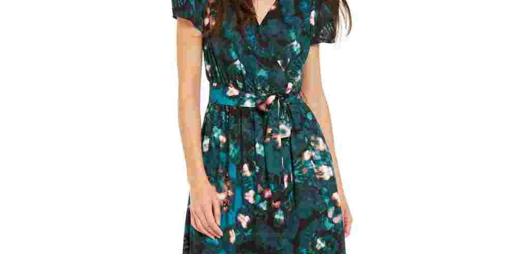 INC International Concepts Women's Puff Sleeve High Low Dress  Black Size 8 Petite