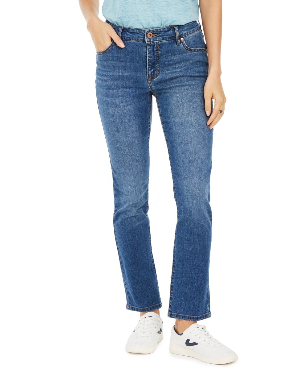 Style & Co Women's Modern Straight Mid Rise Jeans  Blue Size 6