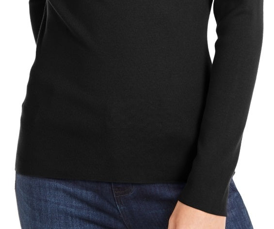 INC International Concepts Women's Twist Off The Shoulder Sweater Black Size X-Large