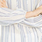 INC International Concepts Women's Striped Peasant Top Navy Size X-Small