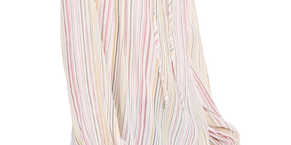 INC International Concepts Women's Striped Peasant Top Pink Size Medium