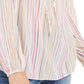 INC International Concepts Women's Striped Peasant Top Pink Size X-Small