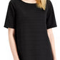 Alfani Women's Ribbed Long Tunic Top Black Size X-Large