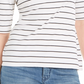 Charter Club Women's Striped Mock-Neck Top White Size XX-Large