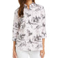Charter Club Women's Printed Blouse White Size XX-Large