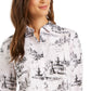 Charter Club Women's Printed Blouse White Size XX-Large