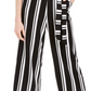 Charter Club Women's Striped Belted Jumpsuit Black Size Small