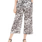 Charter Club Women's Printed Wide Leg Capri Pants  White Size X-Small