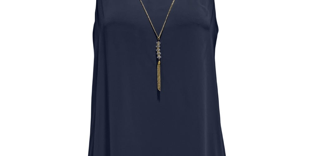 JM Collection Women's Necklace Embellished Sheath Dress Blue Size XX-Large