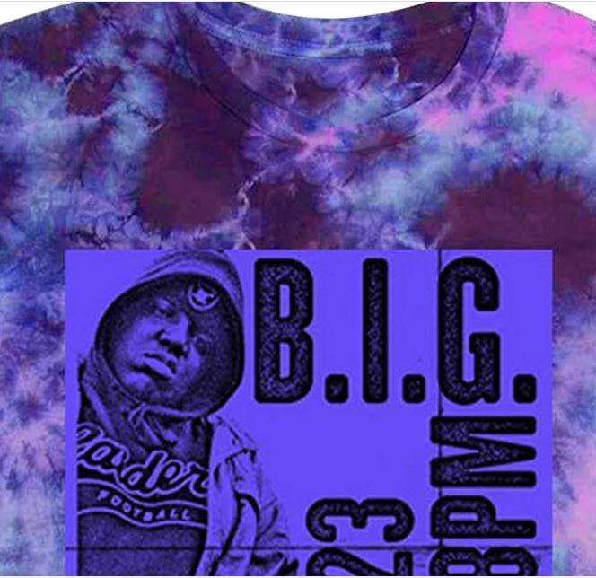 Merch Traffic Men's B.I.G. Palladium Long Sleeve Graphic T-Shirt Purple Size X-Large