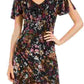 INC International Concepts Women's Floral Print Velvet Maxi Dress Black Size 6