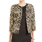 Kasper Women's Open-Front Animal-Print Jacket Yellow Size 4