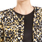 Kasper Women's Open Front Animal Print Jacket Yellow Size 6