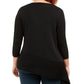 Anne Klein Women's Plus Size Asymmetrical-Hem Sweater Black Size 1X