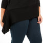 Anne Klein Women's Plus Size Asymmetrical-Hem Sweater Black Size 1X