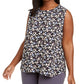Anne Klein Women's Plus Size Mayfair Printed Sleeveless Top Charcoal Size 0X