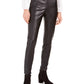 Bar III Women's Faux-Leather Skinny Pants Black Size Medium