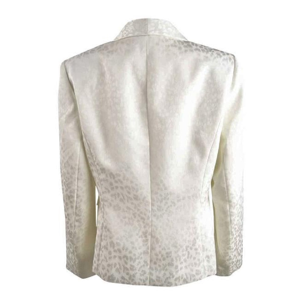 Kasper Women's Tonal-Print Shawl-Lapel Blazer Beige Size 4