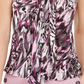 Bar III Women's Printed Tie-Neck Top Bright Pink Size XX-Small