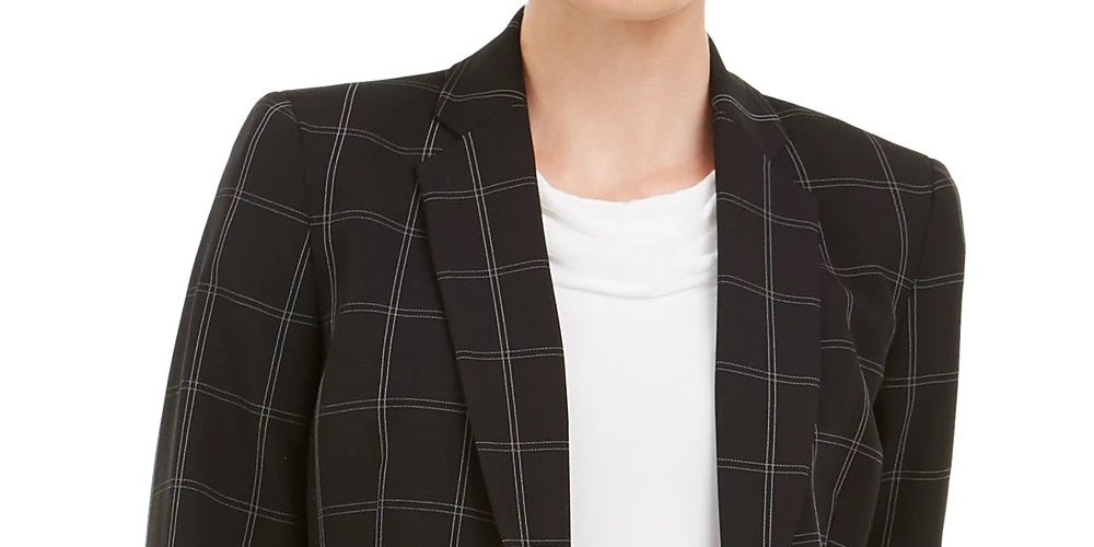 Kasper Women's Striped Blazer Wear To Work Jacket  Black Size 8 Petite