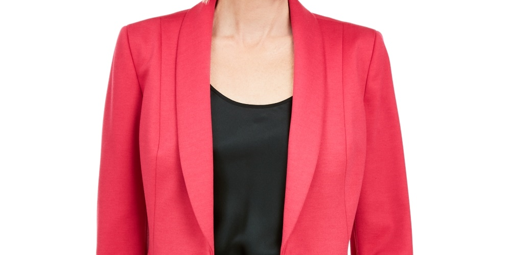 Kasper Women's Shawl Collar Single Button Blazer Pink Size 16 Petite