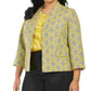 Kasper Women's Printed Blazer Jacket Yellow Size 18W