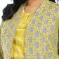 Kasper Women's Printed Blazer Jacket Yellow Size 18W