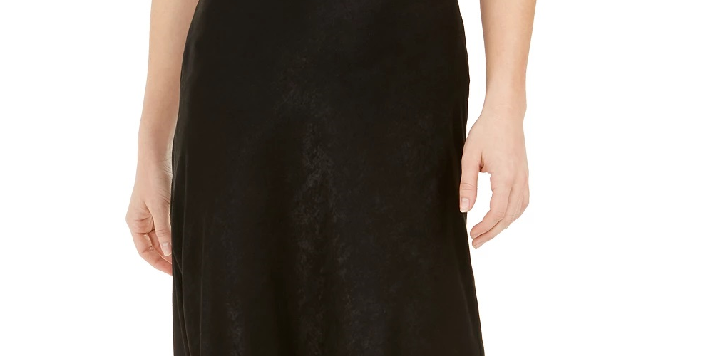 Bar III Women's Shimmer Midi Skirt Black Size Small