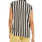 Bar III Women's Striped Tie Neck Blouse Black Size Medium