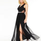 BCX Juniors' Glitter Lace & Mesh Gown Black Size 11