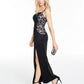 BCX Women's Embroidered Spaghetti Strap Maxi Sheath Formal Dress Black Size 11