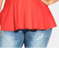 City Chic Women's Trendy Strappy Halter Top Red Size 24W