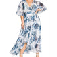 City Chic Women's Kenji Floral Wrap Maxi Dress White Size 18W