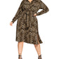 City Chic Women's Trendy Leopard Print Shirtdress Black Size 20W