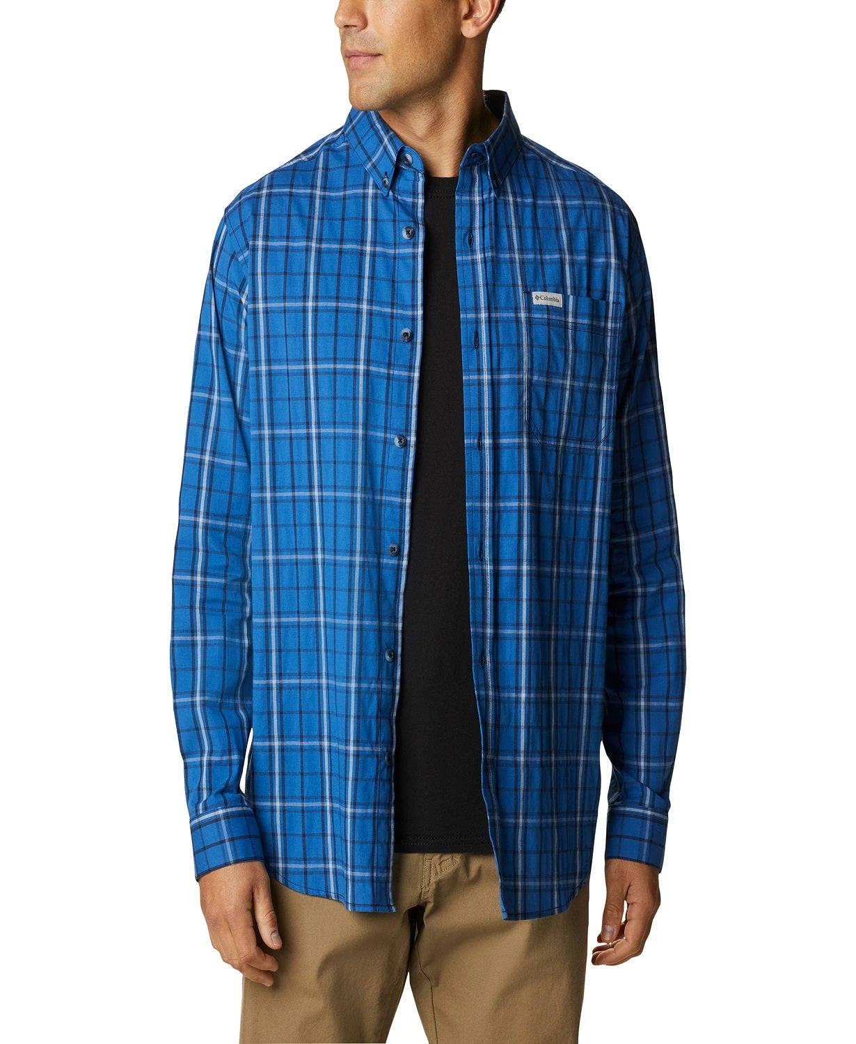 Columbia Men's Rapid Rivers Ii Long Sleeve Shirt Blue Size Medium