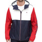Tommy Hilfiger Men's Colorblocked Logo Rain Slicker Blue Size Small