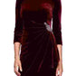 Alex Evenings Women's 3/4 Sleeve Boat Neck Short Sheath Cocktail Dress Red Size 10